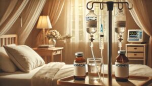 subcutane vlindernaalden Dormicum morfine palliatieve zorg infuus