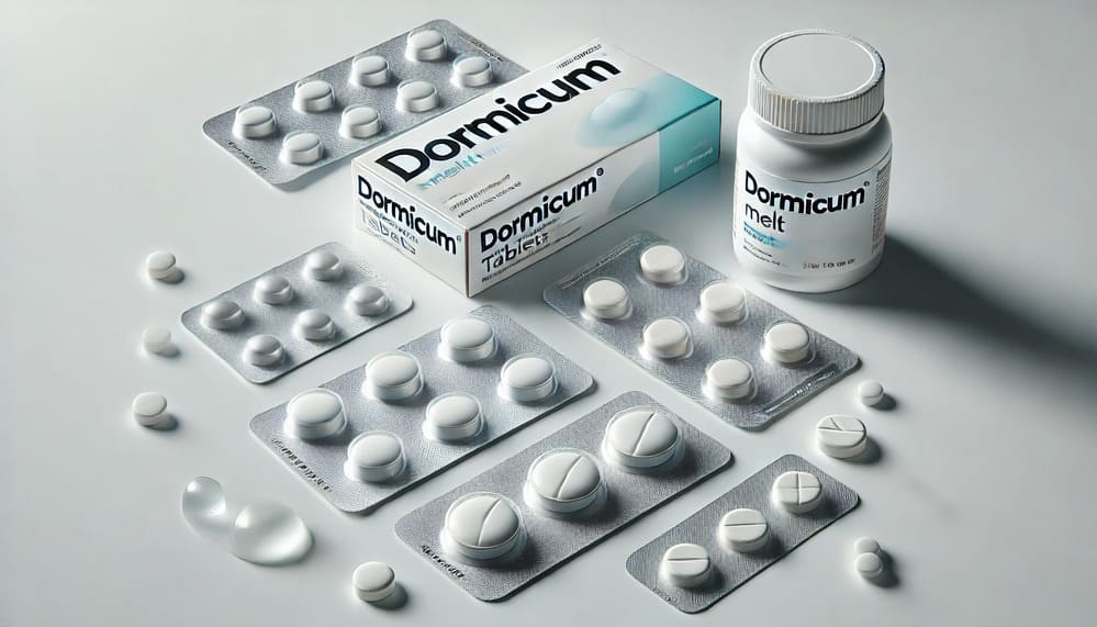 verschillende toedieningsvormen Dormicum tabletten en smelttabletten midazolam