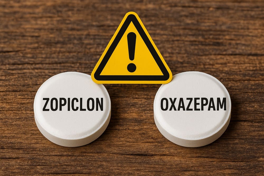 zopiclon oxazepam combinatie risico interactie