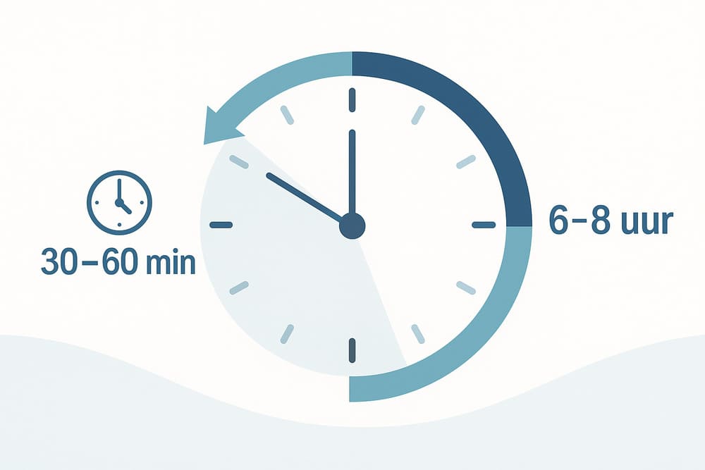 Werktijd Cenforce 200 infographic 30-60 min tot 8 uur