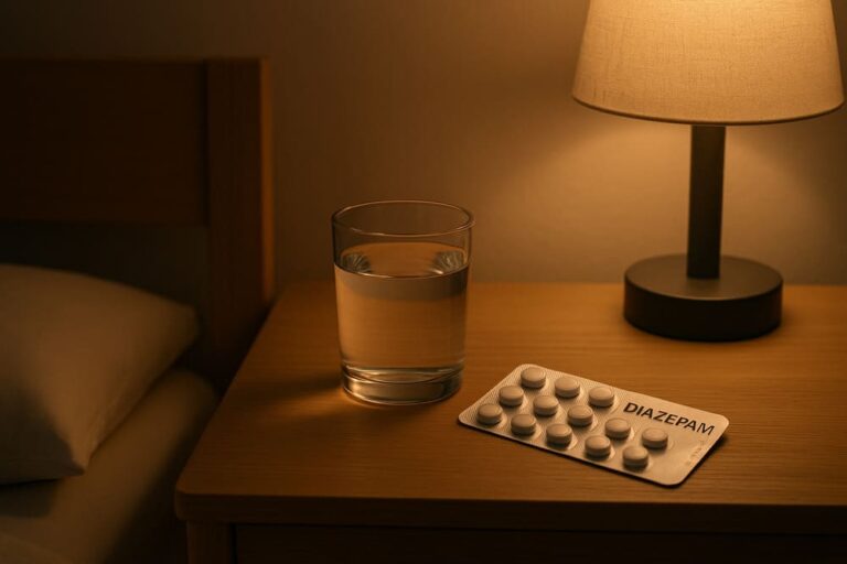 Diazepam kopen nachtkastje waterglas