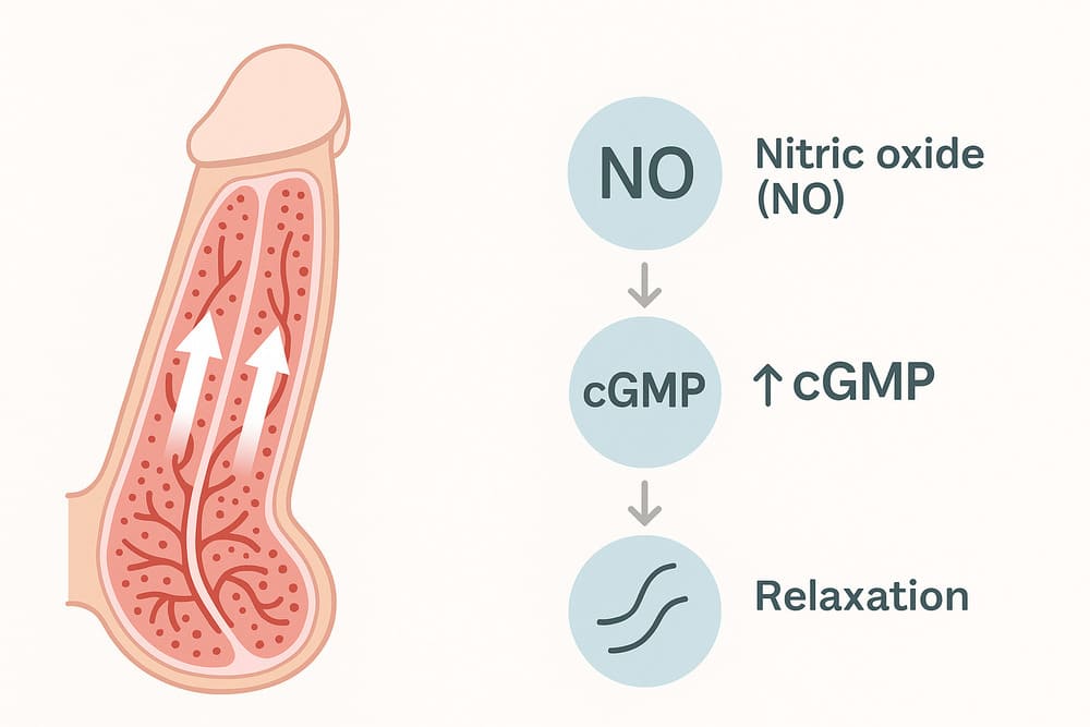 werking cialis cGMP nitric-oxide PDE5