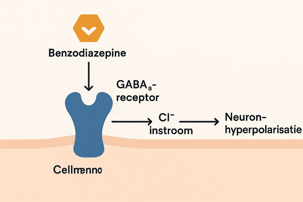 benzodiazepine gaba receptor hyperpolarisatie