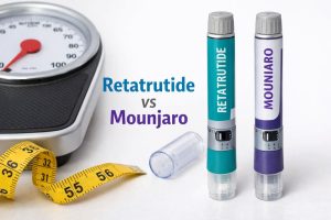 Retatrutide en Mounjaro injectiepen voor gewichtsverlies vergelijking
